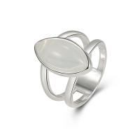 Brass Finger Ring with Jade Horse Eye silver color plated fashion jewelry & for woman silver color nickel lead & cadmium free US Ring Sold By PC