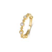 Ring Finger mosiądz, Platerowane w kolorze złota, biżuteria moda & różnej wielkości do wyboru & dla kobiety & z kamieniem, złoty, bez zawartości niklu, ołowiu i kadmu, rozmiar:6-10, sprzedane przez PC