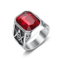 Titanium Steel Finger Ring with Gemstone plated Unisex Sold By PC