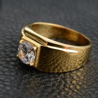 Titantium Steel finger ring, Titan Stål, plated, Unisex & olika storlek för val & micro bana cubic zirconia, fler färger för val, Säljs av PC