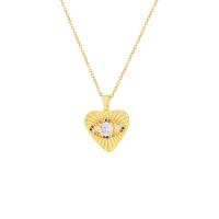 Evil Eye Jewelry Necklace Brass real gold plated & micro pave cubic zirconia & for woman gold Length Approx 18.1 Inch Sold By PC