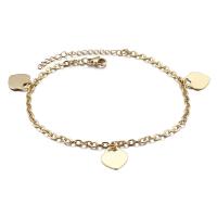 Stainless Steel Anklet Titanium Steel Heart Vacuum Ion Plating fashion jewelry & for woman Length Approx 9 Inch Sold By PC