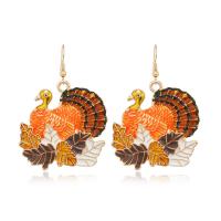 Zinc Alloy Drop Earrings Bird gold color plated fashion jewelry & for woman & enamel multi-colored Sold By Pair