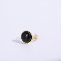 Natural Gemstone Finger Ring 304 Stainless Steel with Agate Vacuum Ion Plating fashion jewelry & for woman 15mm Sold By PC
