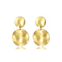 Stainless Steel Drop Earring, 304 Stainless Steel, Round, Vacuum Ion Plating, fashion jewelry & for woman, golden, 10x12x14mm, Sold By Pair