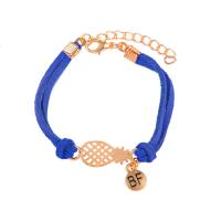 Zinc Alloy armbånd, med Flocking Fabric Ribbon, med 5cm extender kæde, guldfarve belagt, mode smykker & for kvinde, flere farver til valg, 30mm, Længde 18 cm, Solgt af PC