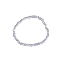 Messing Armbanden, met Elastische draad, mode sieraden & voor vrouw, zilver, Gat:Ca 3.5mm, Per verkocht 17 cm Strand