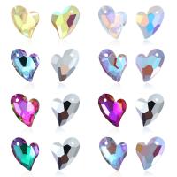 Crystal Privjesci, Kristal, Srce, pozlaćen, možete DIY, više boja za izbor, 14x17mm, 12računala/Torba, Prodano By Torba