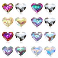 Crystal Privjesci, Kristal, Srce, pozlaćen, možete DIY, više boja za izbor, 18x15mm, 12računala/Torba, Prodano By Torba