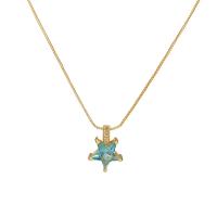 Brass Necklace Star fashion jewelry & for woman & with rhinestone Length 42 cm Sold By PC