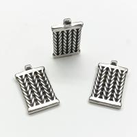 Stainless Steel Pendants, 304 Stainless Steel, Rectangle, vintage & DIY, original color, 21.80x35.20mm, Sold By PC