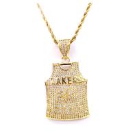 Cubic Zircon Micro Pave Brass Necklace, plated, Unisex & micro pave cubic zirconia, more colors for choice, nickel, lead & cadmium free, 35x63mm, Length:Approx 50 cm, Sold By PC
