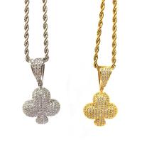Cubic Zircon Micro Pave Brass Necklace plated Unisex & micro pave cubic zirconia nickel lead & cadmium free Length Approx 50 cm Sold By PC