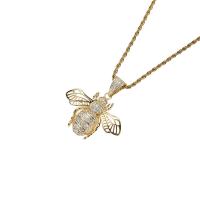 Cubic Zircon Micro Pave Brass Necklace Bee plated Unisex & micro pave cubic zirconia nickel lead & cadmium free Length Approx 50 cm Sold By PC