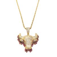 Cubic Zircon Micro Pave Brass Necklace gold color plated Unisex & micro pave cubic zirconia nickel lead & cadmium free 30-55mm Length Approx 50 cm Sold By PC