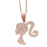 Cubic Zircon Micro Pave Brass Necklace, Girl, plated, Unisex & micro pave cubic zirconia, more colors for choice, nickel, lead & cadmium free, 30-55mm, Length:Approx 50 cm, Sold By PC