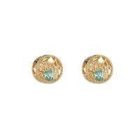 Brass Large Hole Bead 14K gold plated DIY & enamel & with rhinestone nickel lead & cadmium free 11.50mm Approx 4mm Sold By PC