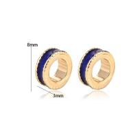 Brass Spacer Beads Flat Round 14K gold plated DIY & enamel nickel lead & cadmium free Sold By PC