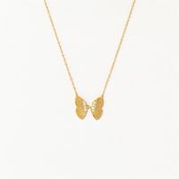 Cubic Zircon Micro Pave Brass Necklace Butterfly 14K gold plated micro pave cubic zirconia & for woman golden nickel lead & cadmium free Length 15.75 Inch Sold By PC