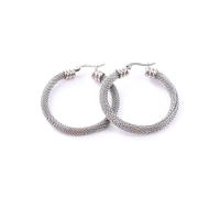 Stainless Steel Hoop Earring, 304 Stainless Steel, fashion jewelry & for woman, original color, 14x34mm, Sold By Pair
