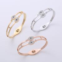 Evil Eye Jewelry Bracelet 304 Stainless Steel plated fashion jewelry & for woman & with rhinestone 58*46*4mm Sold By PC