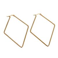 Stainless Steel Lever Back Earring, 316L Stainless Steel, 18K gold plated, fashion jewelry & for woman, golden, 70x40mm, Sold By Pair