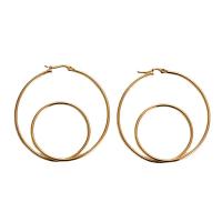 Stainless Steel Lever Back Earring, 316 Stainless Steel, 18K gold plated, fashion jewelry & for woman, golden, 55x55mm, Sold By Pair