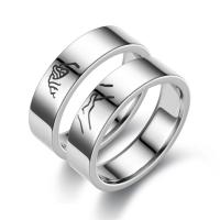 Edelstahl Ringe, 304 Edelstahl, unisex & verschiedene Größen vorhanden & verschiedene Stile für Wahl, Silberfarbe, verkauft von PC