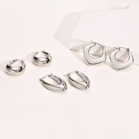 Stainless Steel Lever Zpět náušnice, 304 Stainless Steel, módní šperky & různé styly pro výběr & pro ženy, stříbro, Prodáno By Pair