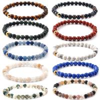 Gemstone Bracelets Natural Stone with Elastic Thread Round handmade & Unisex can be adjust to max 7.5inch 6mm Sold By PC