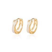 Brass Huggie Hoop Earring, Donut, plated, fashion jewelry & for woman, more colors for choice, nickel, lead & cadmium free, 13x13x4mm, Sold By Pair
