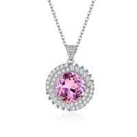 Cubic Zircon Micro Pave Brass Necklace, Dome, platinum color plated, fashion jewelry & different styles for choice & micro pave cubic zirconia & for woman, nickel, lead & cadmium free, Sold By PC