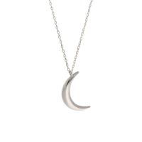 925 Sterling Silver Necklaces Moon plated fashion jewelry & for woman Length Approx 17.7 Inch Sold By PC