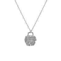 Серебряное ожерелье, 925 пробы, покрытый платиной, ювелирные изделия моды & Женский, оригинальный цвет, 19x16mm, длина:51 см, продается PC