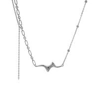 Sterling Silber Halsketten, 925er Sterling Silber, platiniert, Modeschmuck & für Frau, originale Farbe, 28x9mm, Länge ca. 17.7 ZollInch, verkauft von PC