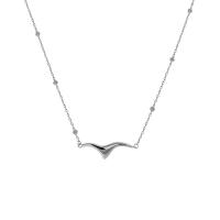 925 Sterling Silver Necklaces, platinum plated, fashion jewelry & for woman, original color, 28x8mm, Length:45.5 cm, Sold By PC