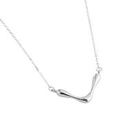 925 Sterling Silver Necklaces, plated, fashion jewelry & for woman, more colors for choice, 24.50x12mm, Length:47 cm, Sold By PC