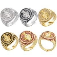 Cubic Zirconia Micro Pave Brass Ring plated Adjustable & micro pave cubic zirconia & for woman Sold By Lot