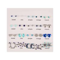 Zinc Alloy Stud Oorbellen Set, met Plastic Pearl, plated, mode sieraden & verschillende grootte voor keus & voor vrouw & met strass, meer kleuren voor de keuze, Verkocht door Stel