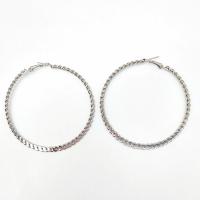Железо Серьги-кольца, плакирован золотом, ювелирные изделия моды & разный размер для выбора & разные стили для выбора & Женский, серебряный, 8.5cmu30019cmu30018cmu30015cmu30017cm, продается Пара