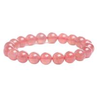 Bracelets quartz, quartz rose, Rond, normes différentes pour le choix & pour femme, plus de couleurs à choisir, Vendu par brin