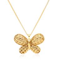 Stainless Steel Jewelry Necklace, 304 Stainless Steel, with 2.36inch extender chain, Butterfly, 18K gold plated, fashion jewelry & for woman, golden, 21mm, Length:Approx 16.54 Inch, Sold By PC