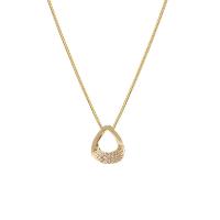 Cubic Zircon Micro Pave Brass Necklace with 4.5cm extender chain high quality plated fashion jewelry & micro pave cubic zirconia & for woman golden 9mm Length 38.2 cm Sold By PC