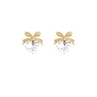 Rhinestone Earring Zinc Alloy high quality plated fashion jewelry & for woman & with rhinestone golden Sold By Pair