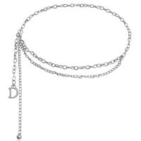 alliage de zinc chaîne de taille, Placage de couleur argentée, bijoux de mode & pour femme, plus de couleurs à choisir, Longueur 101 cm, Vendu par PC