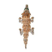 Rhinestone Brooch, Tibetan Style, gold color plated, Unisex & with rhinestone, nickel, lead & cadmium free, 35x100mm, Sold By PC