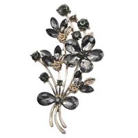 Crystal Brooch, Tibetan Style, with Crystal, Bouquet, gold color plated, for woman & with rhinestone, more colors for choice, nickel, lead & cadmium free, 39x70mm, Sold By PC