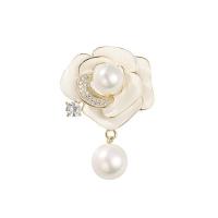 Rhinestone Brooch, Tibetan Style, with Crystal & Plastic Pearl, Flower, plated, different styles for choice & for woman & enamel & with rhinestone, more colors for choice, nickel, lead & cadmium free, Sold By PC