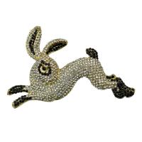 Rhinestone Brooch Zinc Alloy Rabbit gold color plated Unisex & with rhinestone nickel lead & cadmium free Sold By PC
