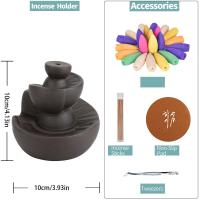 Backflow Incense Burner, Purple Clay, handmade, for home and office & durable & multifunctional, nickel, lead & cadmium free, 100x100x105mm, Sold By PC